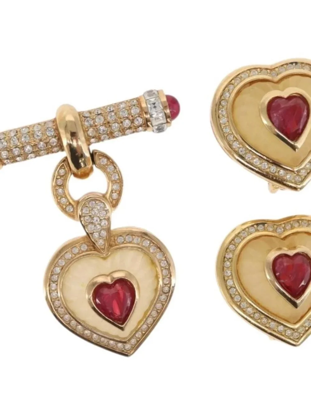 Christian Dior Earring Brooch metal Gold Tone Auth 169930V